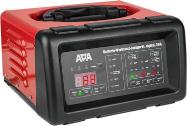 Зарядний пристрій для майстерні цифровий, зі швидким стартом, функцією утримання заряду, 20 А, червоний, чорний, струм заряду 20 А