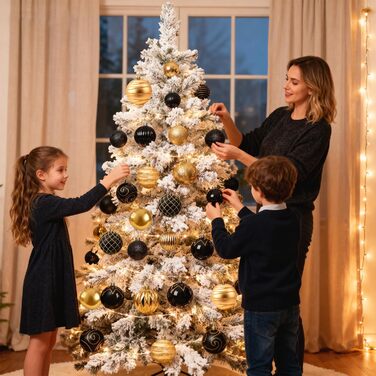 Набір різдвяних прикрас 100 шт чорний та золотий Miaikoe