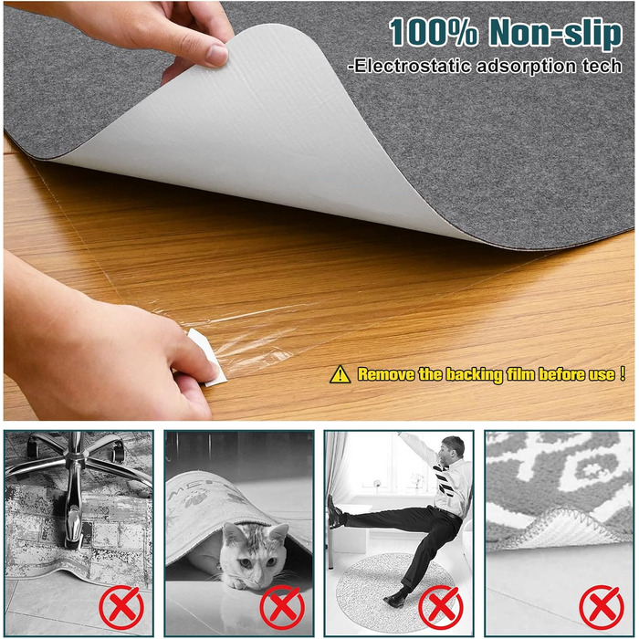 Килимок для офісного стільця Placoot 140x90 см, захисний килимок для підлоги, килимок для офісних стільців - стійкий до подряпин для паркету та твердих підлог, килимок для офісних стільців, високої щільності, антишовкопрядний, темний