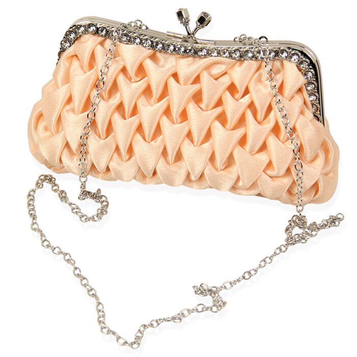 Клатч жіночий вечірній, сумка-плаття для нареченої на весілля, сумка через плече, елегантний модний гаманець, зі знімним ланцюжком (Абрикосовий)