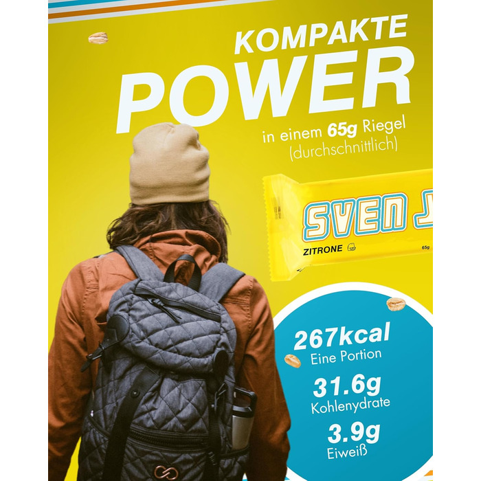 Вівсяний батончик Sven Jack (енергетичний торт) Outdoor Mix Box 20 x 65 г Оригінальний енергетичний батончик з вівсяних пластівців Веганський вівсяний батончик без лактози Довголанцюгові вуглеводи з низьким вмістом цукру Батончик мюслі 20 x 65 г (1300 г)