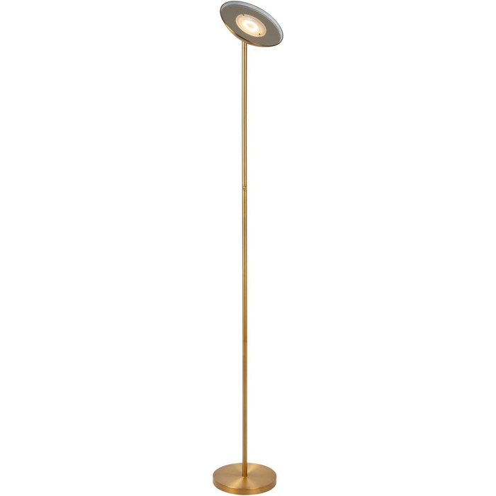 Підлоговий світильник LUCIDE ZENITH LED з димером, 20Вт, 3000К, матове золото/латунь, Ø 25,4 см, висота 180 см