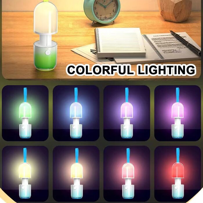 Світлодіодний кемпінговий ліхтарик, портативний ліхтарик, нічник з можливістю перезаряджання, водонепроникний, з 7 режимами освітлення для кемпінгу, походів, риболовлі, надзвичайних ситуацій (зелений)