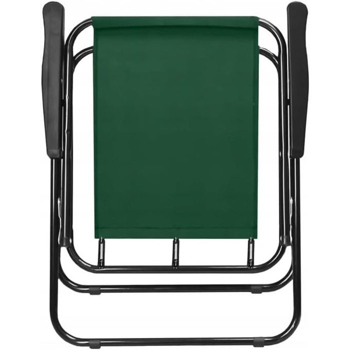 Складаний кемпінговий стілець, зелений, міцний кемпінговий стілець, до 100 кг, сталевий каркас, складний садовий стілець 73x46x51 см, складний стілець для саду, пляжу, риболовлі, балкону, аксесуари для кемпінгу
