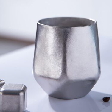 Мл двостінна ізольована титанова чашка для пиття для кемпінгу, пікніків та активного відпочинку, срібляста, 240