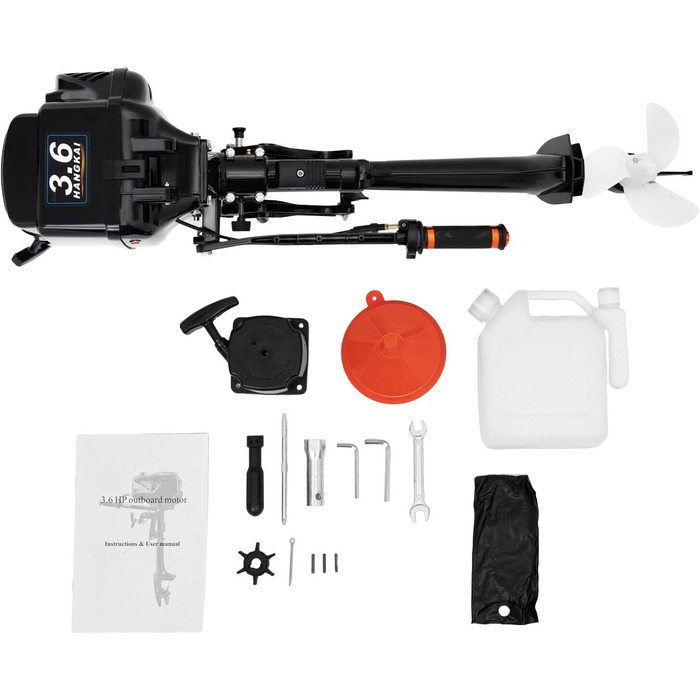 Тактний підвісний човновий мотор 3,6/6 к.с., підвісний човновий мотор, судновий двигун, бензиновий двигун для бензинового надувного човна, рибальського човна (2-тактний бензиновий підвісний мотор 3,6 к.с.), 2/4-