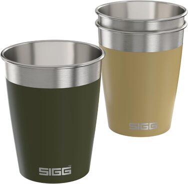 Набір дорожніх чашок - 3 дорожні чашки об&39ємом 0,35 л - можна мити в посудомийній машині, можна складати один на один та багаторазово використовувати - без бісфенолу А - міцна нержавіюча сталь - ідеально підходить для кемпінгу та використання на природі