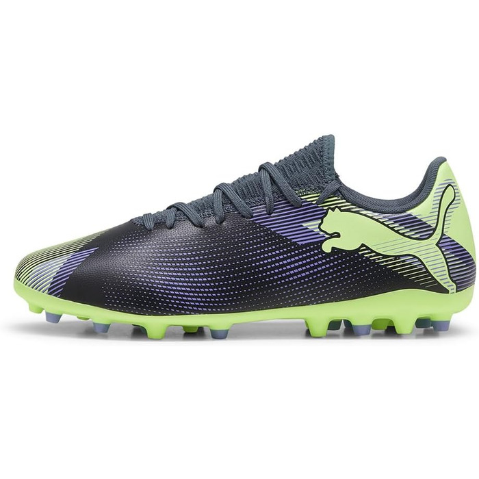 Футбольні бутси Puma Unisex Future 7 Play MgSoccer 40.5 EU сірий, небо, електрофіолетовий, газоване яблуко Puma білий