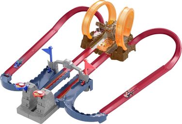 Фортеця Боузера, модульний набір треків із прямими гоночними трасами, прапорці для підрахунку кіл, фігурка Боузера, автодром у под