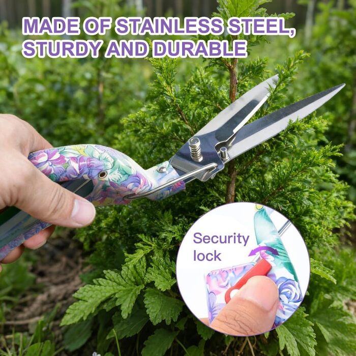 Набір садових інструментів 10 шт., з нержавіючої сталі, міцні та довговічні, з кейсом для зберігання. Ідеально підходить для посадки, обрізки та догляду за садом. Чудовий подарунок для садівника (фіолетовий)