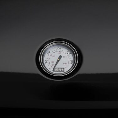Компактний портативний електрогриль Weber Lumin Compact, до 315 C, з термометром на кришці, чавунними решітками з порцеляновим емалюванням, площа гриля 43 x 32 см, чорний (1502044), без підставки