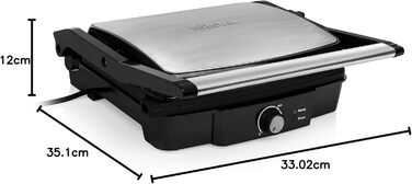 Контактний гриль Tristar з відкриванням на 180 і поверхнею для смаження 29 x 23,5 см/каністру можна також використовувати як насті