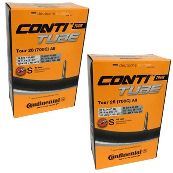 Камери Continental Tour 28 700 x 32-47c, Presta (французький ніпель) 42 мм (пара), Чорні 700C
