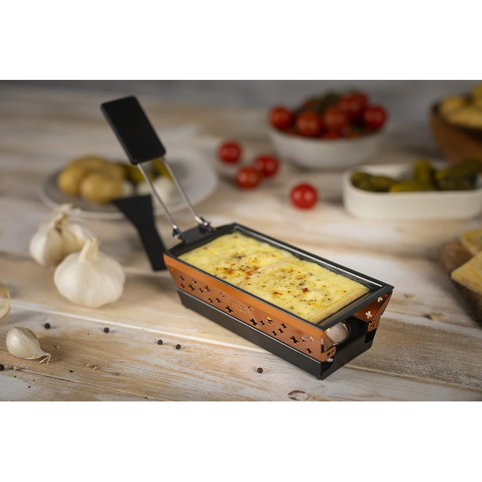 Набір раклетів KUHN RIKON Candle Light Mini Swiss Cross, мідь, сковорода-гриль з антипригарним покриттям, з мідним мотивом Swiss Cross