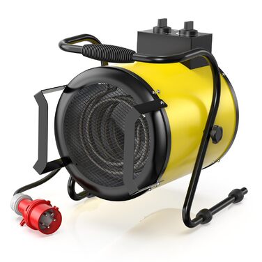 Промисловий обігрівач з вентилятором потужністю 5000 Вт для великих приміщень з термостатом та 3 режимами нагріву, будівельний обігрівач, сушарка для будівель, вентилятор з портативною ручкою для гаража, будівельного майданчика