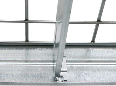 Посилений стелаж Rivet, комплект з 3 шт. , зі сталевими сітчастими полицями, 180 x 120 x 45 см (В x Ш x Г), вантажопідйомність 250 кг на полицю, оцинкований. Безболтовий стелаж, металевий стелаж, стелаж для підвалу, стелаж для зберігання, стелаж для майст