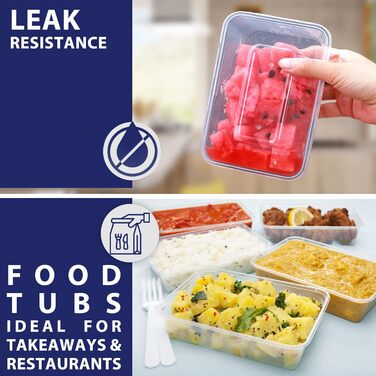 Прозорих пластикових контейнерів для мікрохвильової печі об&39ємом 750 мл з кришками, без BPA, придатних для заморожування та використання в мікрохвильовій печі, 50 шт.