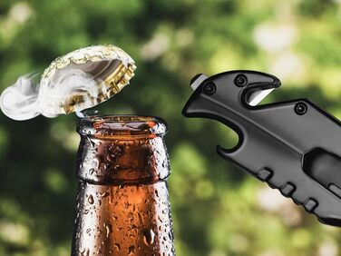 Кишеньковий ніж NedFoss FA48, 10-сантиметровий рятувальний ніж з різаком для ременя, склобій та відкривачка для пляшок, складаний