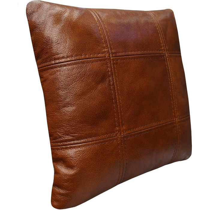 Подушка Quattro Meble Antique Tabac з натуральної шкіри для дивана та крісла, декоративна подушка, декоративна подушка, подушка для спини з натуральної шкіри, коров&39яча шкіра, модель 18EL (40 x 40 см)