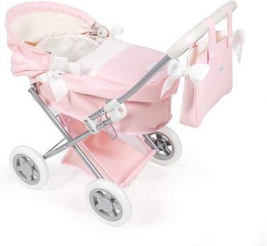 Маленька коляска зі штучної шкіри рожева лялькова коляска la, S, 65049