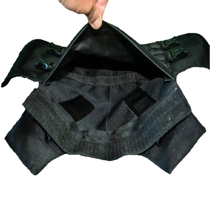 Плитоноска з встановленям бокового та кевларового захисту кордура Kirasa чорна (Арт.KI101)