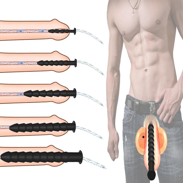 Набір силіконових уретральних дилататорів Sadodo, для чоловіків, стимуляція простати та мастурбація, 5 шт.