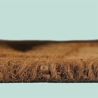 Килимок для дверей Relaxdays Coconut 80x50 см, малюнок оленя, нековзний, водонепроникний, для використання всередині та зовні приміщень, натуральний/чорний