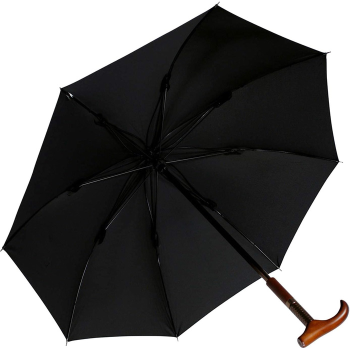 Парасолька з підтримкою iX-brella регулюється по висоті з дерев'яною ручкою - чорний