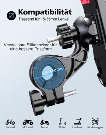 Тримач для мобільного телефону Glangeh Велосипед, надійний замок Універсальний тримач для мобільного телефону, що обертається на 3