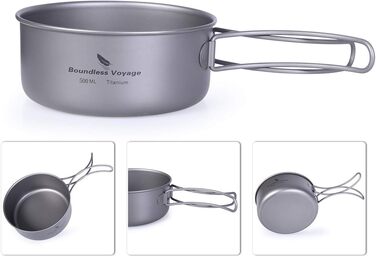 Кемпінговий посуд Легкий набір вуличних мисок Набір для приготування їжі зі складною ручкою Вуличне кухонне начиння для 1-2 осіб 2