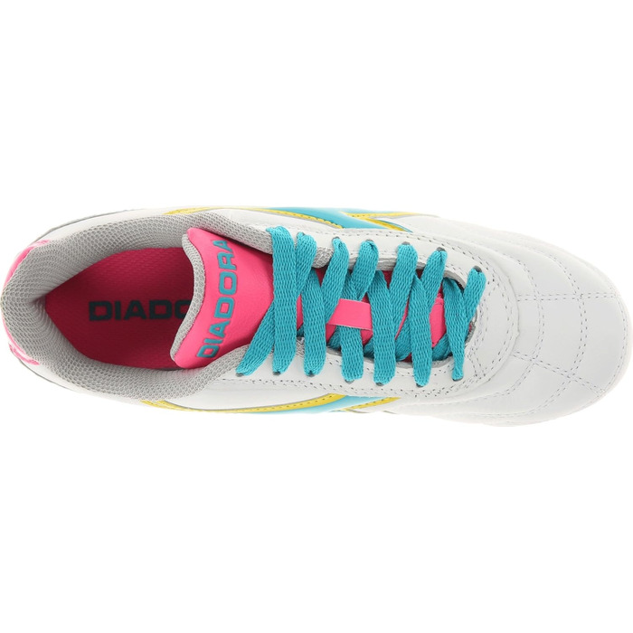 Жіночі футбольні бутси Diadora Capitano Lt Md PU, розмір 43 EU, білі, синьо-зелені, жовті, рожеві