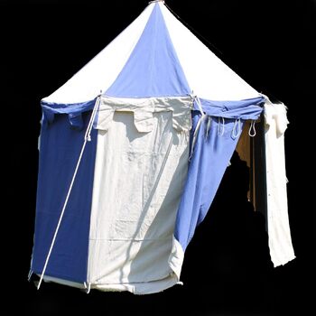 Круглий середньовічний намет Йоганн, діаметр 3 м, натуральний/синій