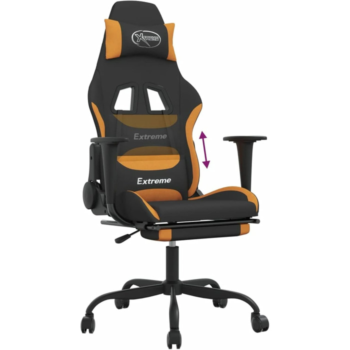 Ігрове крісло з підставкою для ніг, крісло для ПК, ігрове крісло, крісло для геймерів, крісла для домашнього офісу, крісла для ігор, крісло для PlayStation, комп&39ютерне крісло, чорно-помаранчева тканина