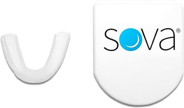 Капа SOVA 1,6 мм для скреготу та скреготу зубами вночі, індивідуальна капа для сну/ночі з чохлом (SOVA3DN-CASE-E) з преформованим білим кольором