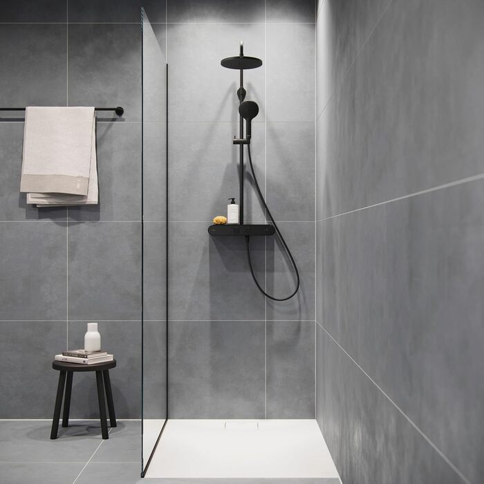 Душова система Duravit, 3 режими струменя, матовий чорний, 14 л/хв (3 бар)