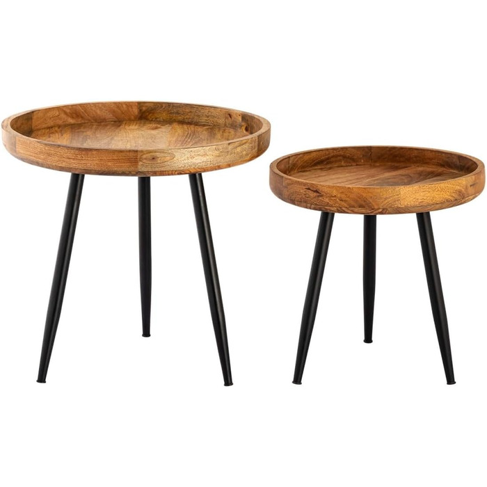 Круглий дерев&39яний журнальний столик, журнальний столик, стіл для вітальні, металеві ніжки, стільниця з масиву дерева, розмір діаметр 40 см - висота 40 см