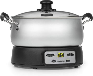 Варильна машина Klarstein Jam Session, 1000 Вт, 2 автоматичні програми, регульований час приготування, автоматична мішалка, внутрішня каструля з покриттям, каструля, яку можна мити в посудомийній машині, об'єм 3 літри 1000 Вт