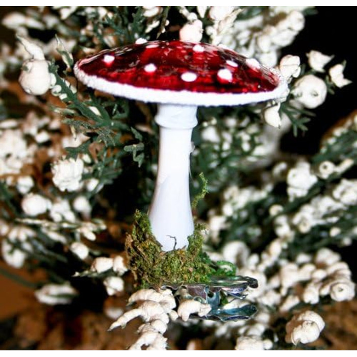 Ялинкова іграшка мухомор 3 шт Lauschaer Glaskunst-Christbaumkugel