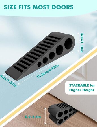 Дверний клин для підлоги, нековзний, міцний і важкий, гумовий дверний клин, гумові клини для всіх поверхонь