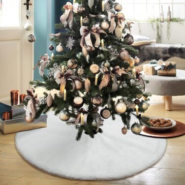 Біла плюшева спідниця-ялинка з блискітками 78 см KONVINIT