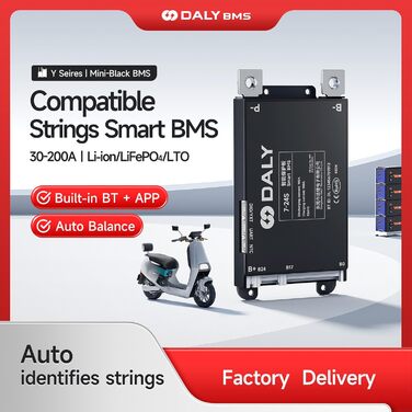 Розумний інтегрований Bluetooth-моніторинг, захист літієвих акумуляторів LiFePO4 Li-ion LTO для електровелосипедів та скутерів 60A 4S-8S BMS, 60A 4S-8S 12V-24V -