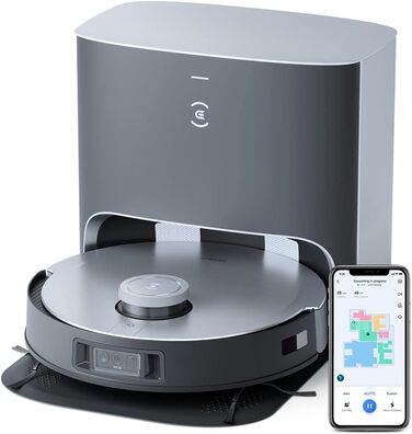 Робот-пилосос ECOVACS DEEBOT X1 PLUS з функцією миття підлоги та автоматичною всмоктувальною станцією, потужність всмоктування 500