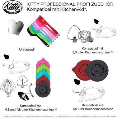 Професійний захист від бризок Kitty Professional 'Pimp сумісний з кухонним комбайном KitchenAid об'ємом 4,8 літра