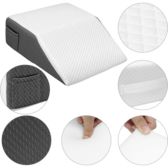 Подушка для ніг QWORK, ергономічна подушка для вен, подушка для підняття ніг з піни з ефектом пам&39яті