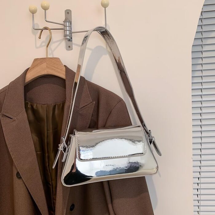 Срібна сумка-хобо жіноча Damen Main-m009