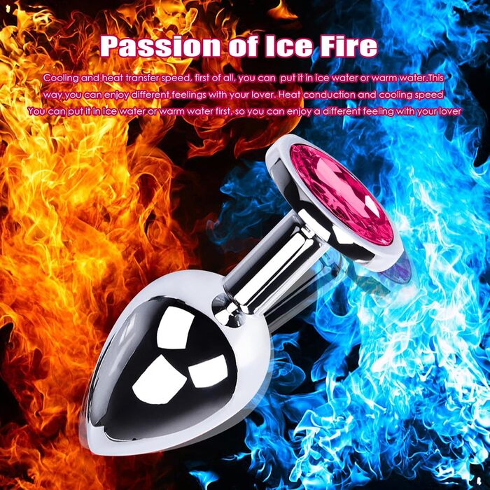 Набір анальних пробок Halercay, метал, кристал, малий-середній-великий, темно-фіолетовий, 3 шт.