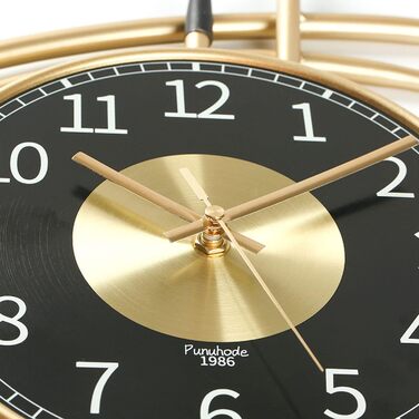 Настінний годинник LANMOU без шуму настінний годинник без цокання Великий сучасний 54 см золотий і чорний металевий настінний годи