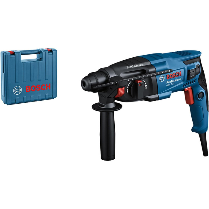 Перфоратор Bosch Professional GBH 2-21 (з SDS plus, вкл. додаткову рукоятку, шліфувальну шкурку, обмежувач глибини, кейс) без прил
