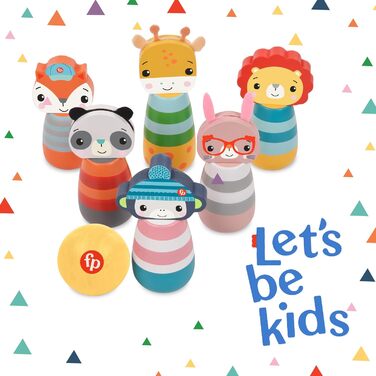 Дерев&39яні кеглі Fisher-Price 173A, підходять для гри в приміщенні та на вулиці, для дітей віком від 3 років