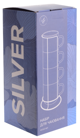 Набір чашок на підставці Limited Edition Silver (7019858)